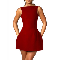 Mock-Neck Zip Sleeveless A-Line Mini Dress – Summer Cocktail