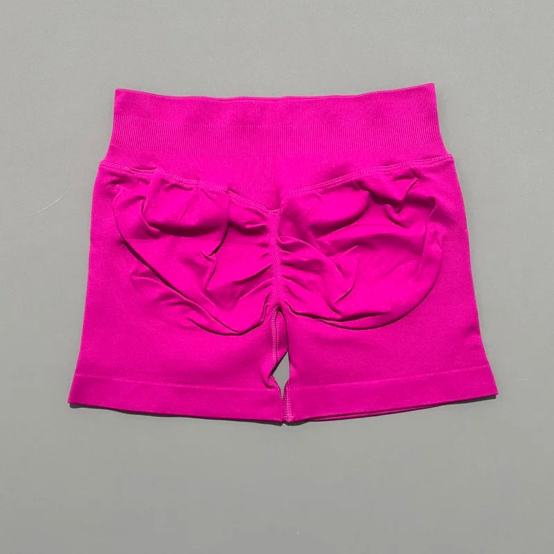 HISTELLO Gym Shorts 4.5" Women Fitness Sports Biker Shorts Low Waist Running Pants Workout Scrunch Butt Yoga Seamless Leggings