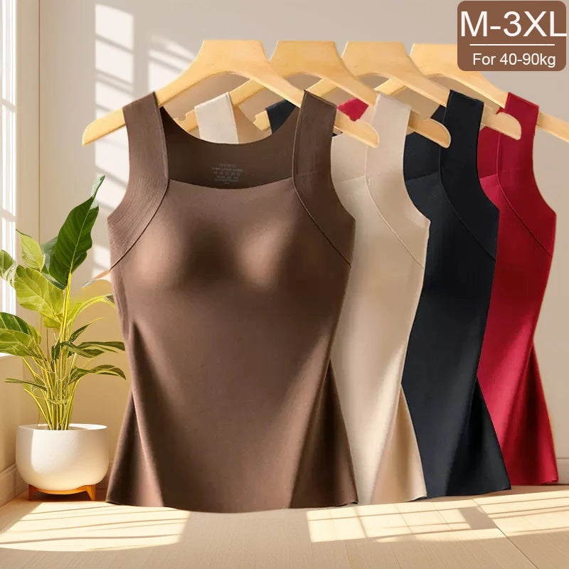 Seamless Plus Thermal Vest with Built-In Bra