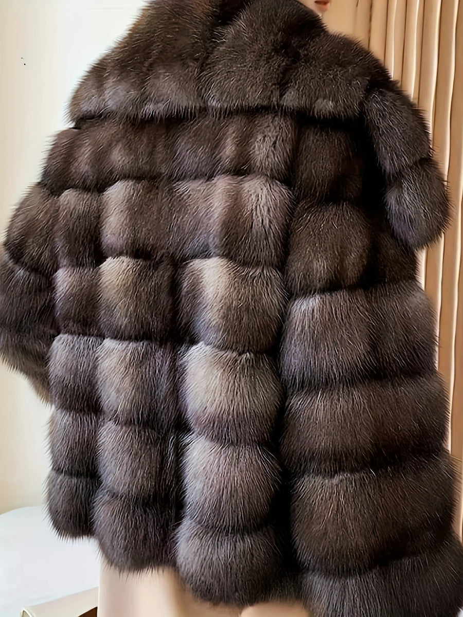 Chocolate Faux Fur Cropped Coat