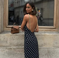 Gold Chain Black Maxi Dress – Sleeveless Slim-Fit Evening Gown