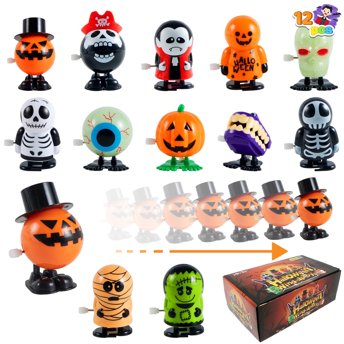 Halloween Wind-Up Toys — 12 Pack