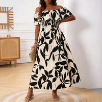 BreezyBelle Off-Shoulder Floral Maxi Dress