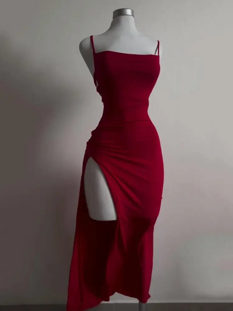 Scarlett Halter Slit Gown