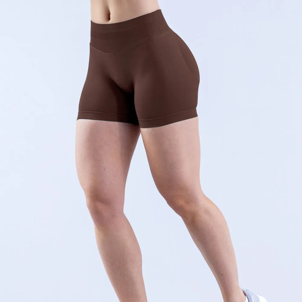 DYF Impact Seamless Sports Shorts Women Booty Yoga Shorts Quick Drying Fitness Tights Solid Workout Scrunch Customizable Lable