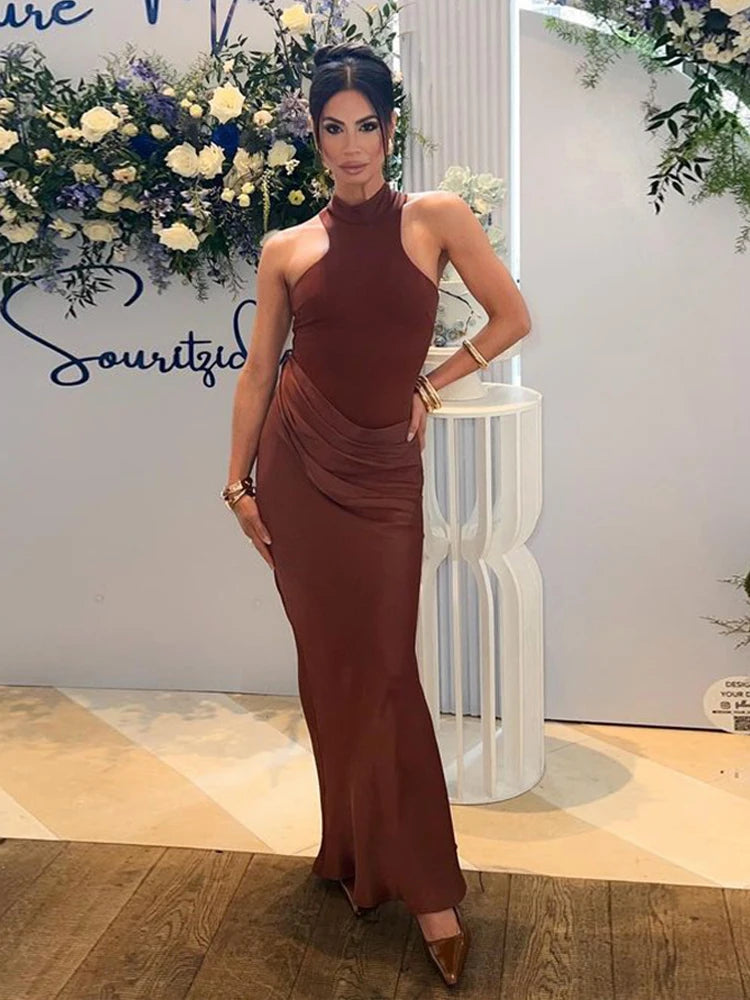 Selene Satin Maxi Dress