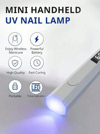 Handheld UV Light for Gel Nails Portable UV Nail Lamp Rechargeable LED Nail Lamp for Nails Art Desk Stand