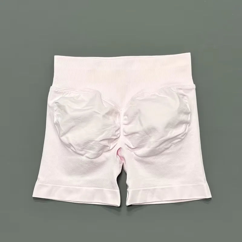 HISTELLO Gym Shorts 4.5" Women Fitness Sports Biker Shorts Low Waist Running Pants Workout Scrunch Butt Yoga Seamless Leggings