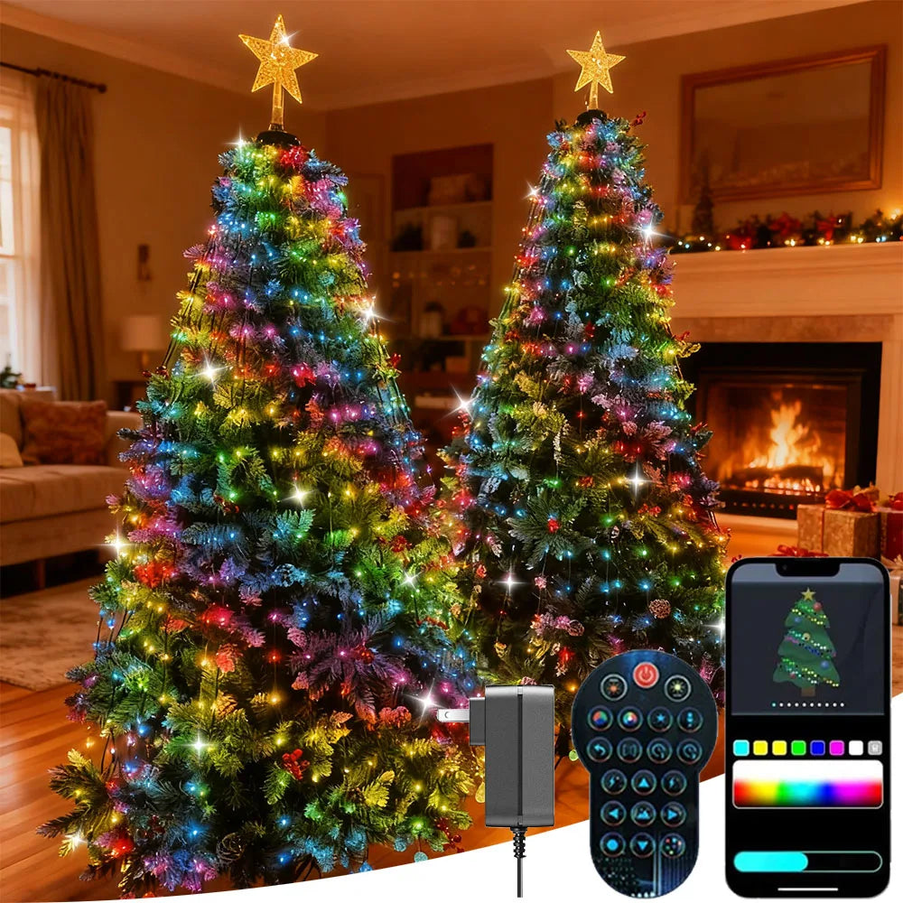 SyncGlow™ Tree Lights 🎄🎶 — App-Controlled RGB Music Sync