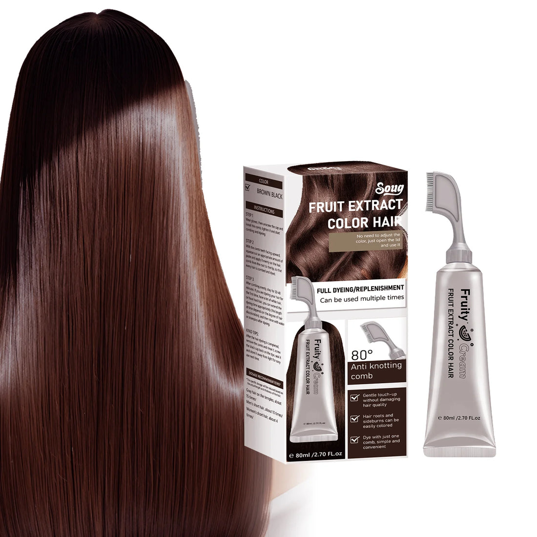 NatureTint Hair Dye Comb — Grey Coverage in Minutes