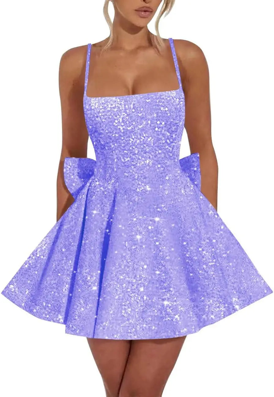 Spaghetti-Strap Sequin Graduation Mini Dress – Homecoming