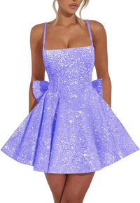 Spaghetti-Strap Sequin Graduation Mini Dress – Homecoming