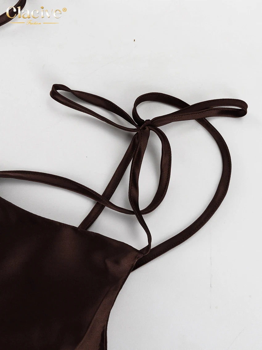 The Satin Backless Maxi Dress