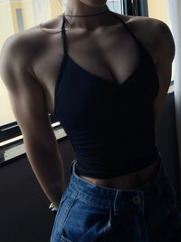 No Logo Seamless Longline Strappy Gym Top Backless Gym Clothes Women Scrunch Built-in Bra With Removable Cups Yoga Tank Tops