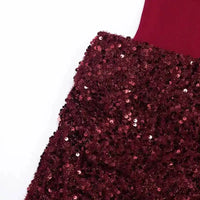 Burgundy Corset Sequin Mini Dress – Wine Party Dress