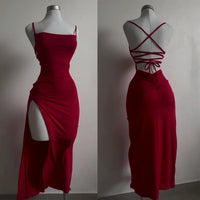 Scarlett Halter Slit Gown