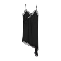 Satin Lace Backless Mini Dress