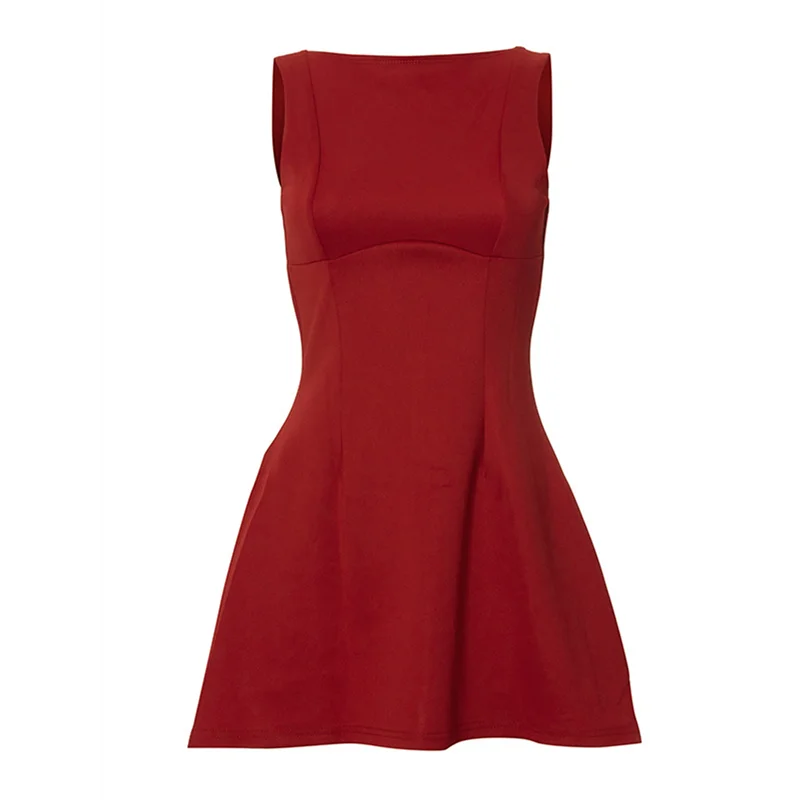 Mock-Neck Zip Sleeveless A-Line Mini Dress – Summer Cocktail