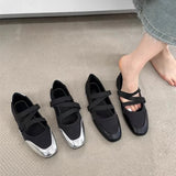 Mary Jane ballet flats, round-toe slip-on shoes