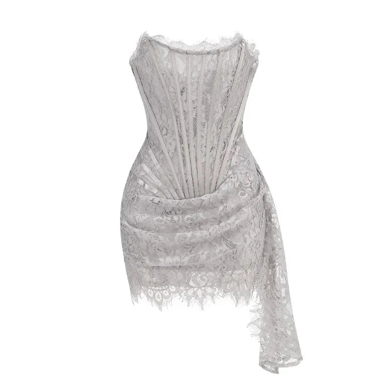 Strapless Lace Mini Dress