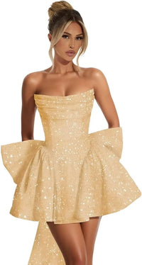 Strapless Sequin Homecoming Mini Dress – Sparkly Prom Dress