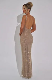 Square-Neck Mesh Sequin Mini Dress – Glitter Cocktail Dress