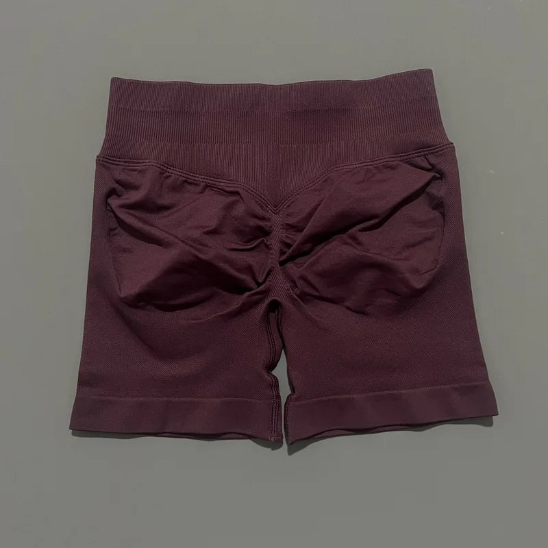 HISTELLO Gym Shorts 4.5" Women Fitness Sports Biker Shorts Low Waist Running Pants Workout Scrunch Butt Yoga Seamless Leggings