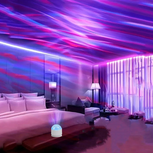 Aurora wave LED projector light with remote