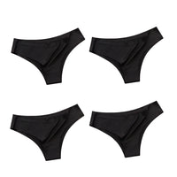 4PCS/Set Seamless Brazilian Panties Women's Sexy Lingerie Cool Ice Silk Low Waist Briefs Soft Solid Ultra-thin Bikini Underwear