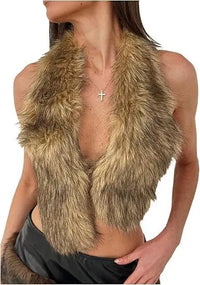Faux Fur Halter Vest