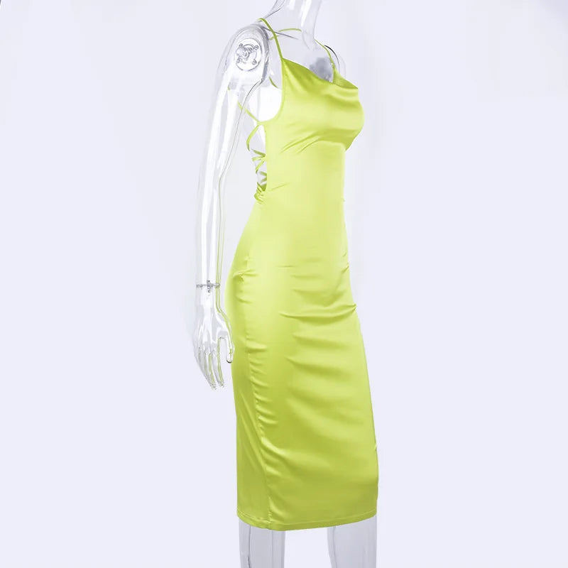Luna Satin Midi Dress