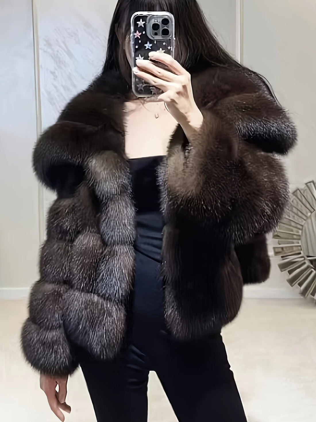Chocolate Faux Fur Cropped Coat