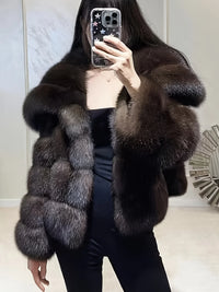 Chocolate Faux Fur Cropped Coat
