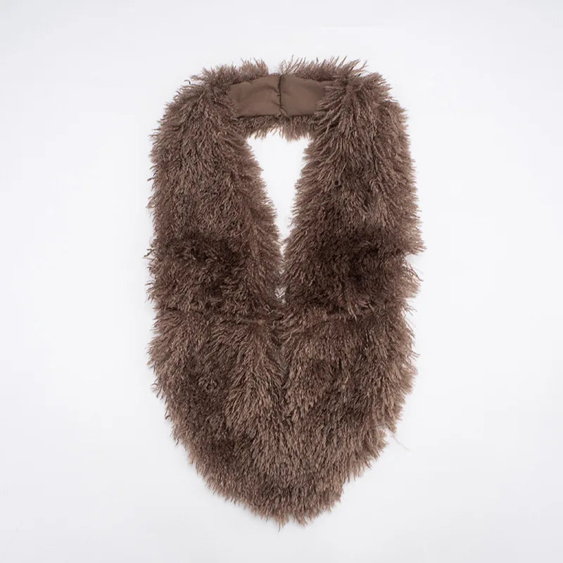 Faux Fur Halter Top & Mini Skirt Set