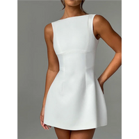 Mock-Neck Zip Sleeveless A-Line Mini Dress – Summer Cocktail