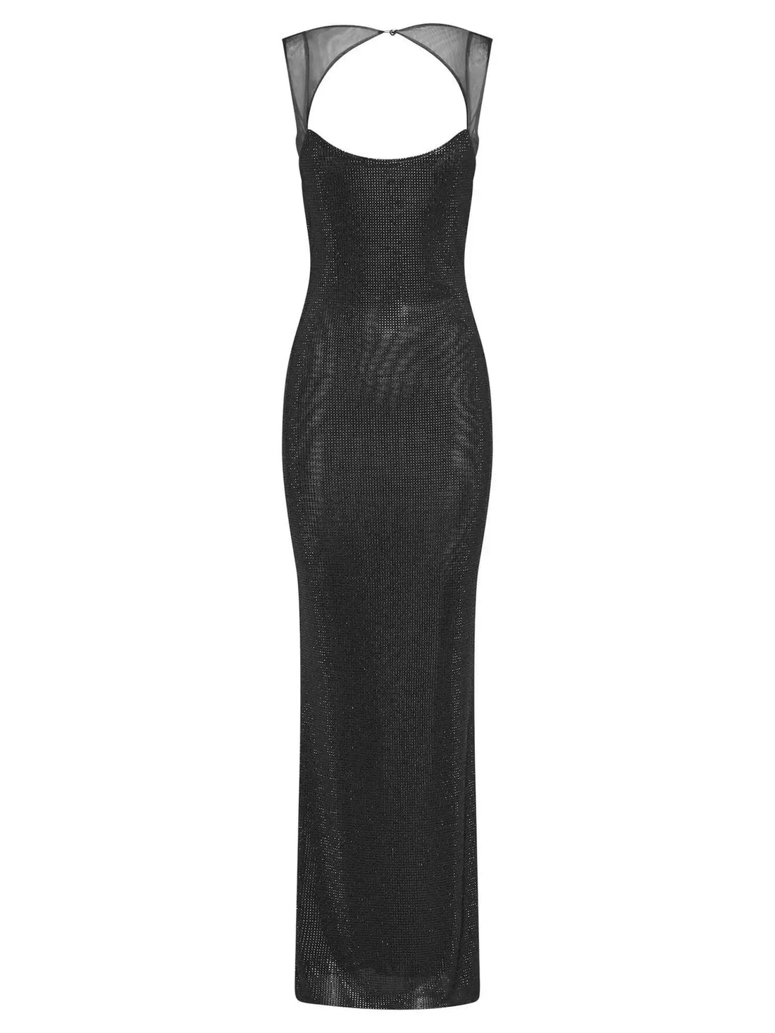 Rhinestone Backless Maxi Party Dress – Summer Evening Gown