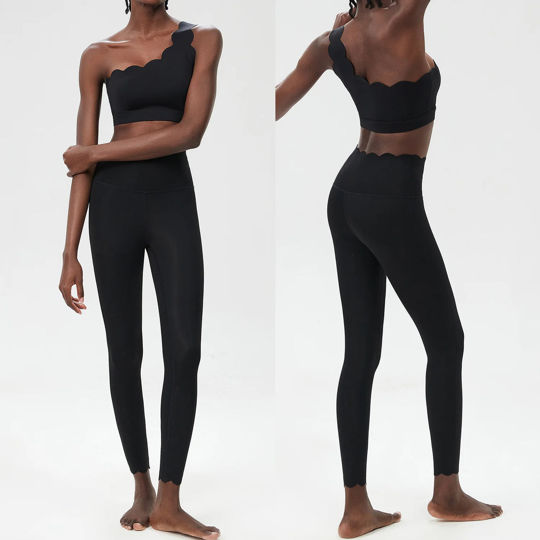 ScallopWave™ One-Shoulder Yoga Set