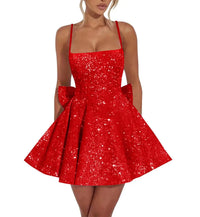 Spaghetti-Strap Sequin Graduation Mini Dress – Homecoming