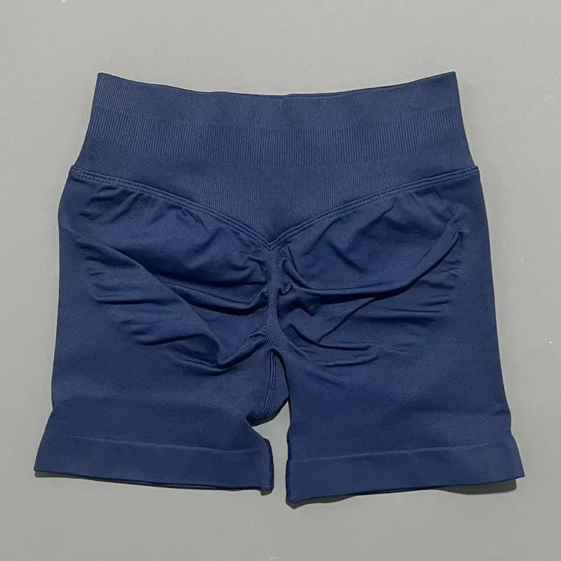 HISTELLO Gym Shorts 4.5" Women Fitness Sports Biker Shorts Low Waist Running Pants Workout Scrunch Butt Yoga Seamless Leggings