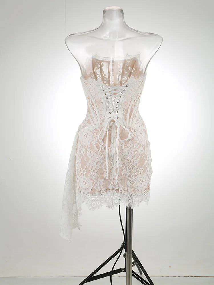 Strapless Lace Mini Dress