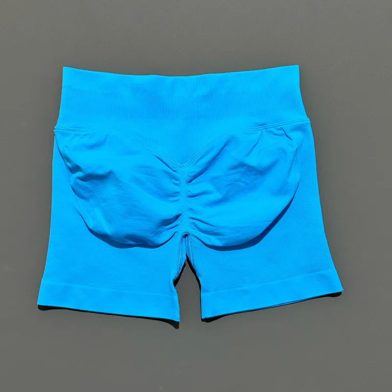 HISTELLO Gym Shorts 4.5" Women Fitness Sports Biker Shorts Low Waist Running Pants Workout Scrunch Butt Yoga Seamless Leggings