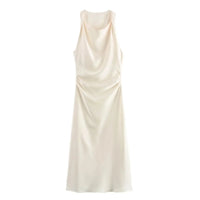 Satin Long Dresses for Women 2026 Summer Slip Midi Dress Woman Sexy Evening Party Dress Sleeveless Female Elegant Dresses