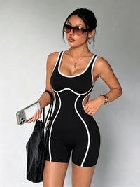 Contrast Short Gym Jumpsuit
