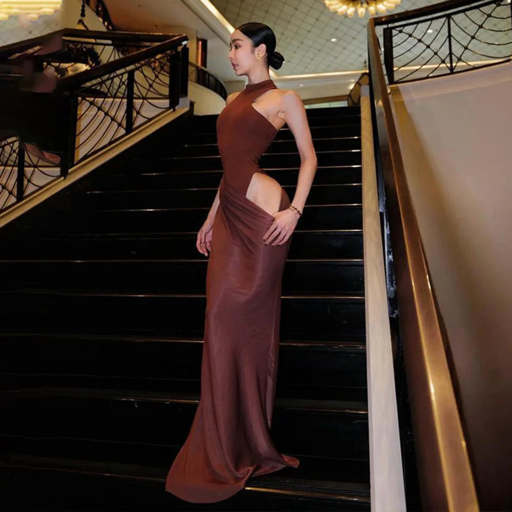 Selene Satin Maxi Dress