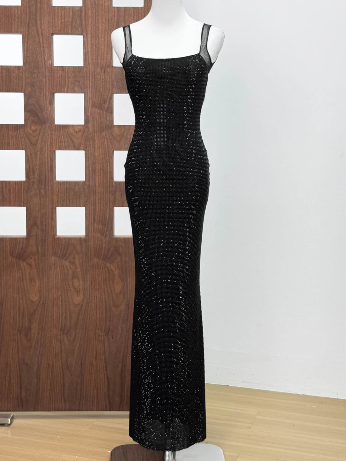Rhinestone Backless Maxi Party Dress – Summer Evening Gown