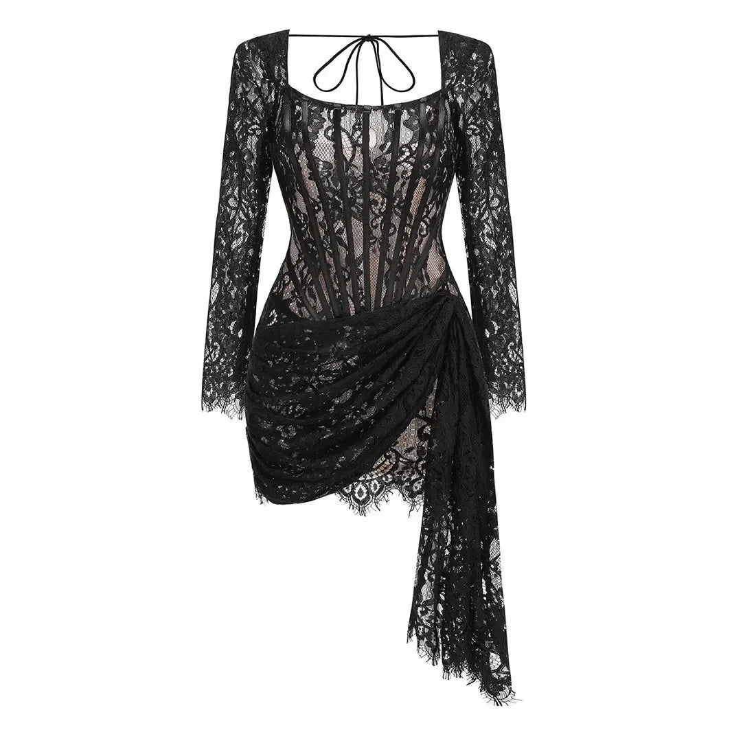 Strapless Lace Mini Dress