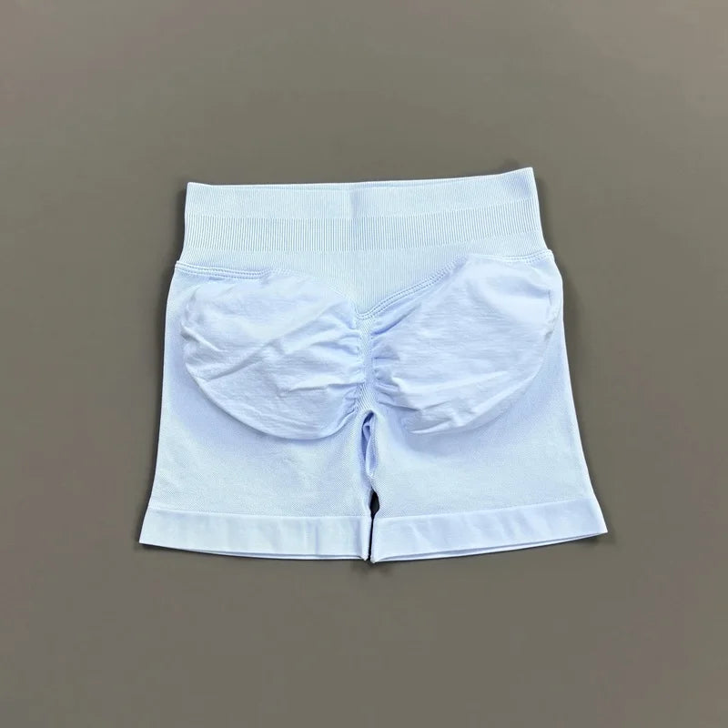 HISTELLO Gym Shorts 4.5" Women Fitness Sports Biker Shorts Low Waist Running Pants Workout Scrunch Butt Yoga Seamless Leggings