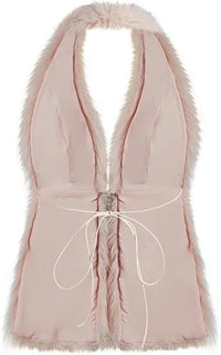 Faux Fur Halter Vest