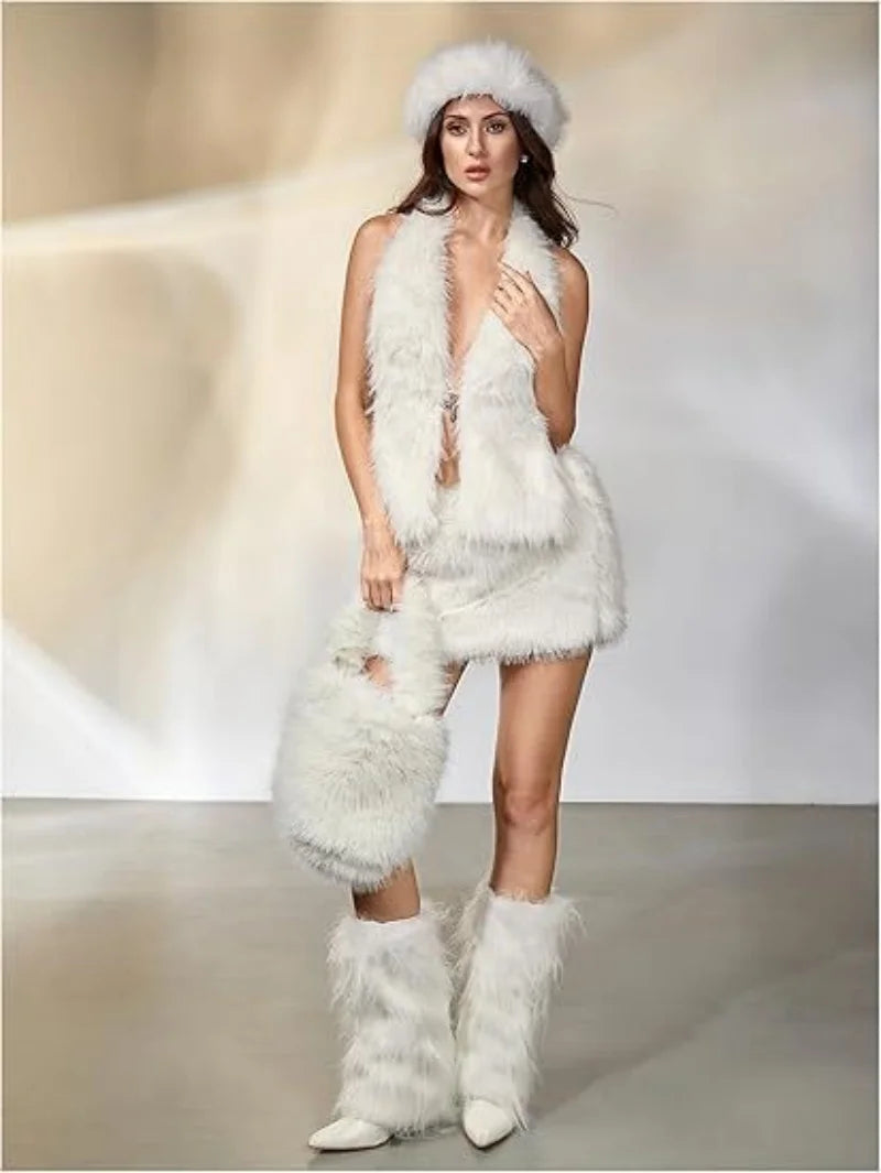Faux Fur Halter Vest