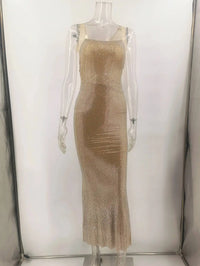 Rhinestone Backless Maxi Party Dress – Summer Evening Gown